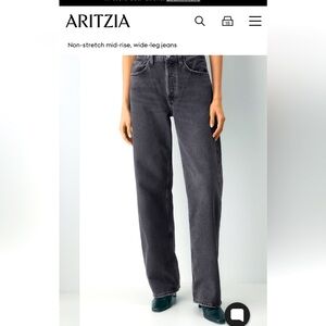 NWOT🌸Agolde “ARC” Mid-Rise, Wide-Leg Jean (washed out black)